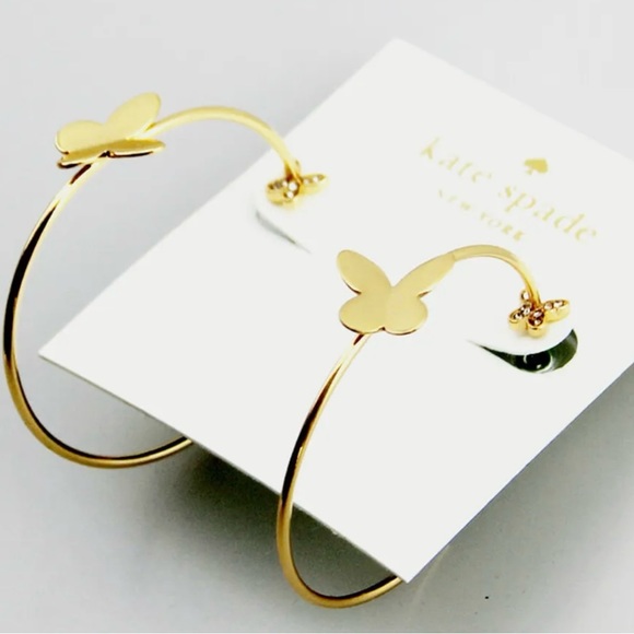 KATE SPADE In A Flutter Butterfly Hoop Earrings - Picture 7 of 8